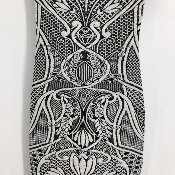 Ted Baker London Black and White Sancha Jacquard Fitted Pencil Midi Dress size 0 - Picture 15 of 16